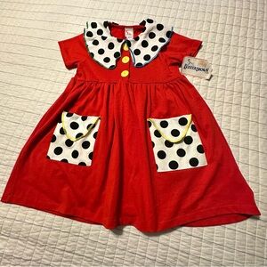 Vintage Buster Brown Girls Dress Polka Dot‎ Red Size 5 New With Tags